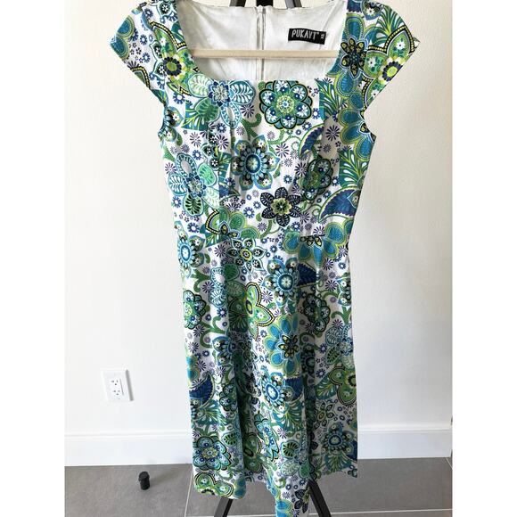 PUKAVT Women's Party Dress Cap Sleeve 1950 Retro Swing Dress Pockets Size XS - Picture 1 of 11